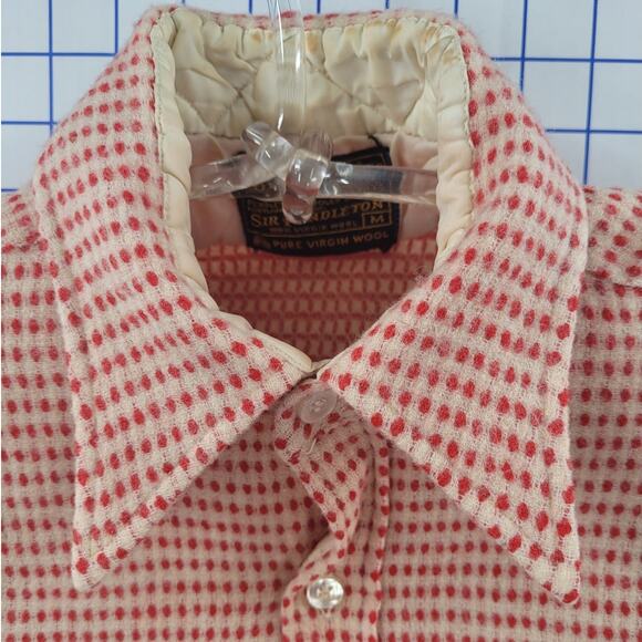 Pendleton Vintage 60s Wool Red Gingham heritage style Short Sleeve Blouse Top - Picture 7 of 12